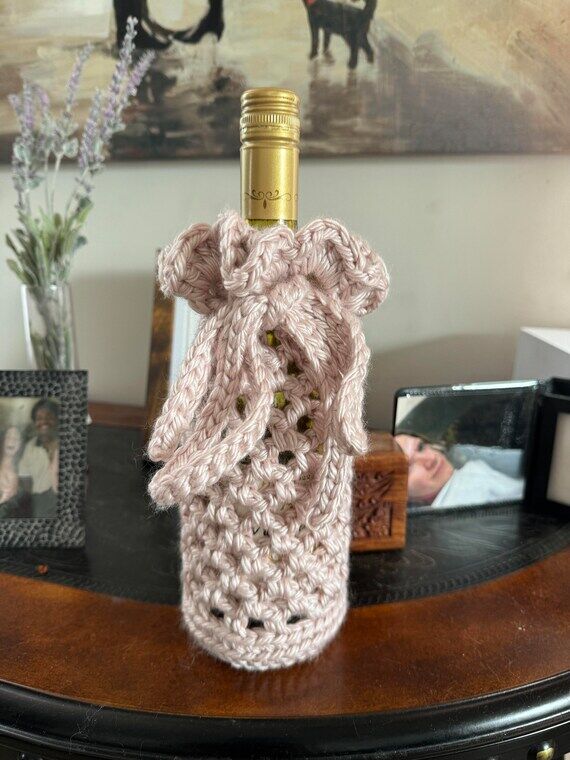 Crochet Wine Bottle Cover: Handmade Reusable ...