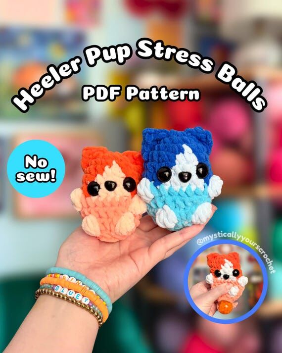 Stress Ball Heeler Pup Crochet Pattern – Fi...