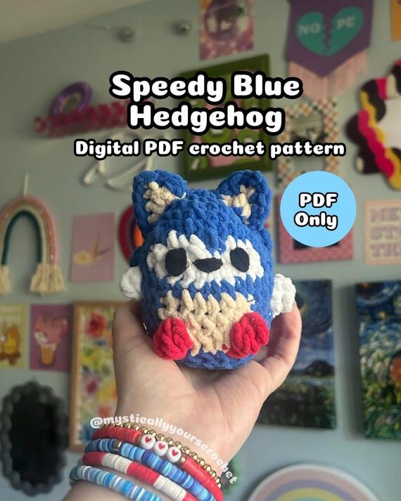 No-sew Speedy Blue Hedgehog – Crochet Plush...