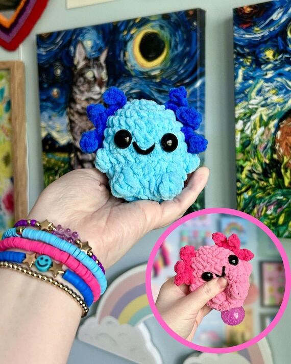 Handmade Crochet Axolotl Stress Ball Squishy ...