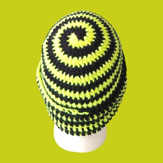 Handmade Crochet 2 Color Swirl Beanie...