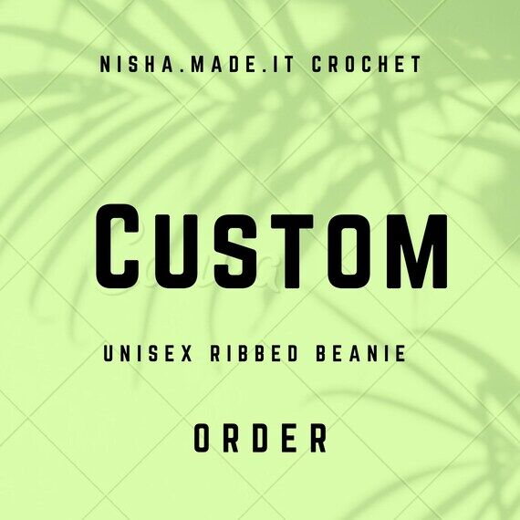 CUSTOM COLOR Crochet Unisex Ribbed Beanie...