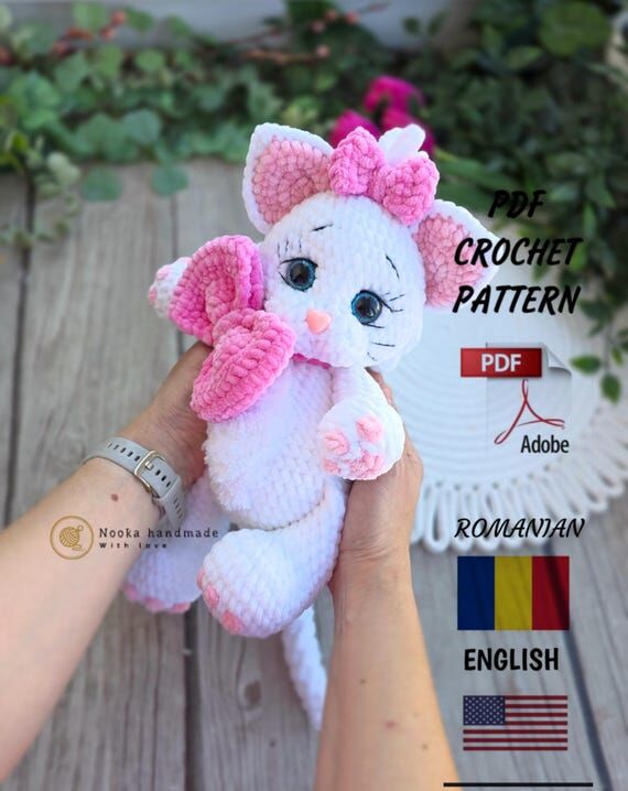 Mary White cat amigurumi / Crochet toy /Amigu...