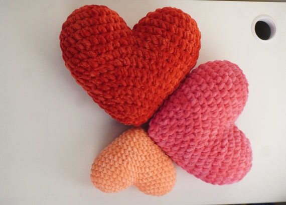 Heart Pillow | Crochet Heart Cushion | Decora...