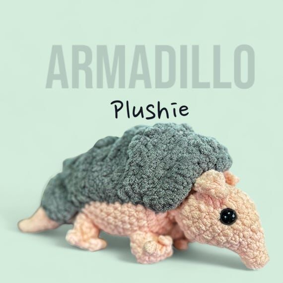 Handcrafted Huggable Armadillo Plushie - Colo...