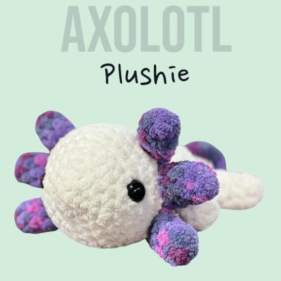Adorable Handmade Crochet Axolotl Plushie- Pe...