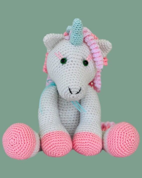 Sweet Little Unicorn Crochet Amigurumi Plushi...