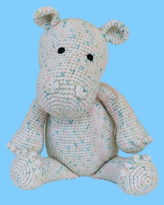 Baby Hippo Crochet Amigurumi Plushie by Moria...