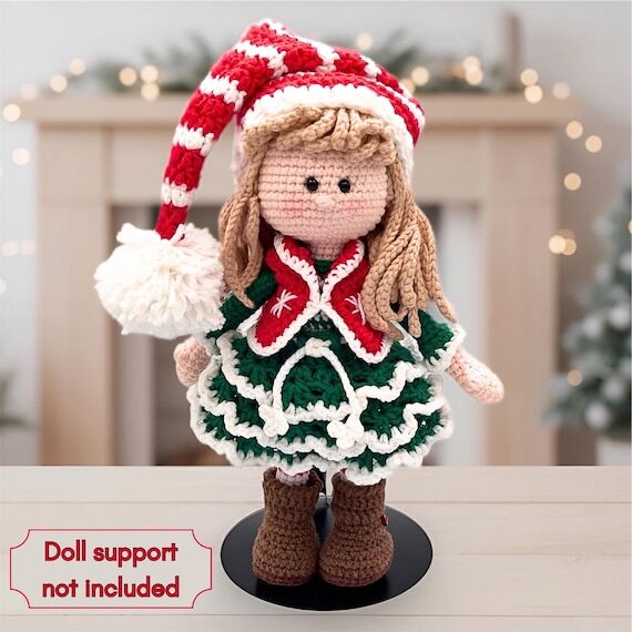 Crochet Christmas Elf Girl Amigurumi, Handmad...