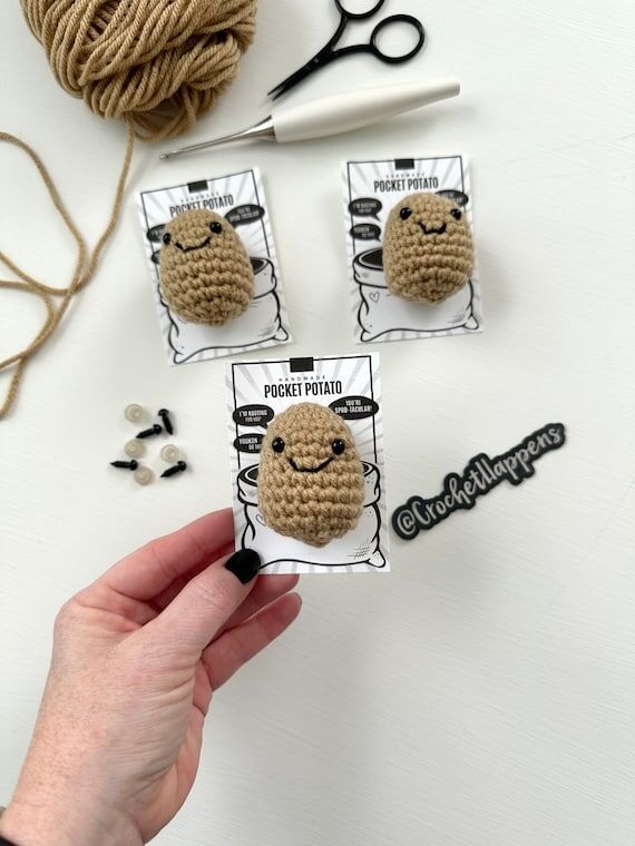 Crochet Pocket Potato: Emotional Support Gift...
