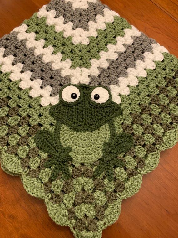Crocheted Baby Blanket: Handmade Granny Squar...