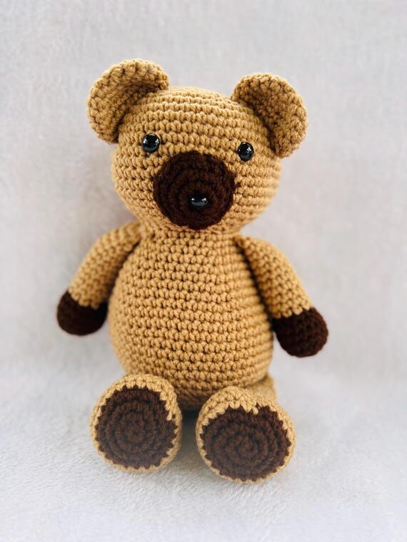 Handmade Brown Crochet Bear | Amigurumi Teddy...