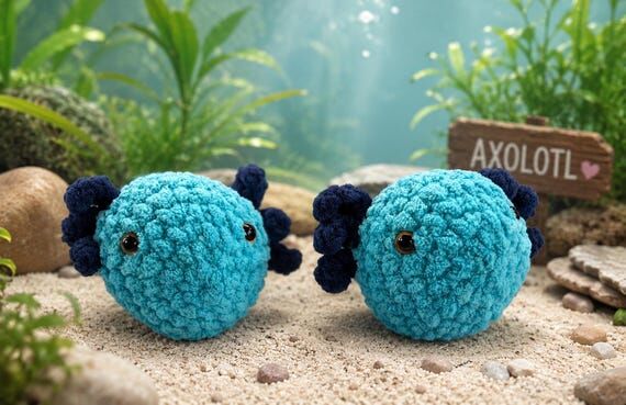 Crochet axolotl, crochet axolotl toy, crochet...