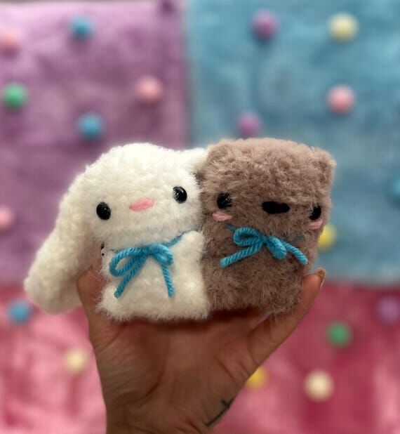 Handmade Crochet Bear and Bunny Plushies...