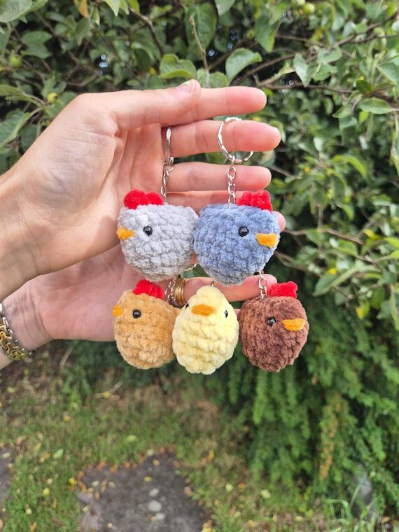 handmade tiny crochet chicken...