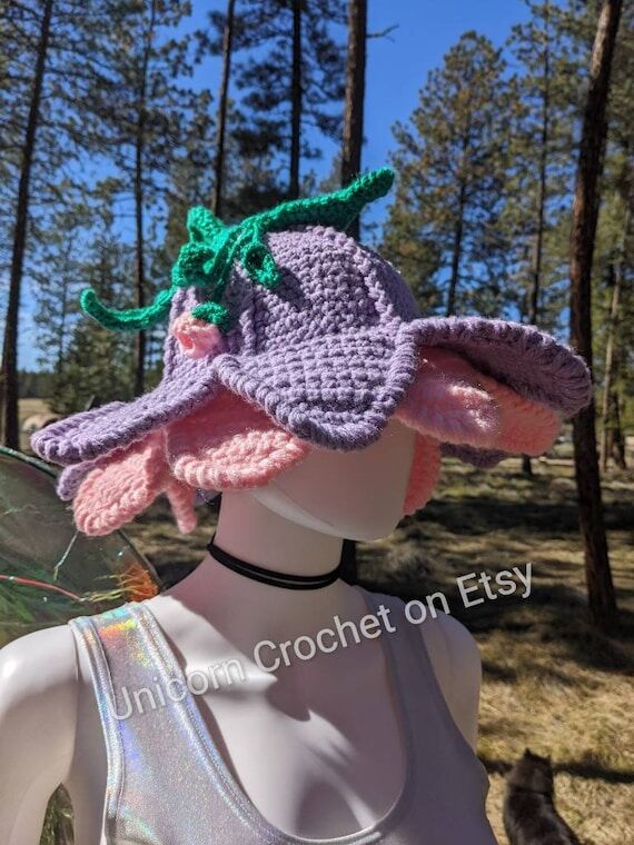 CUSTOM ORDER fairy Flower bucket hat cosplay ...