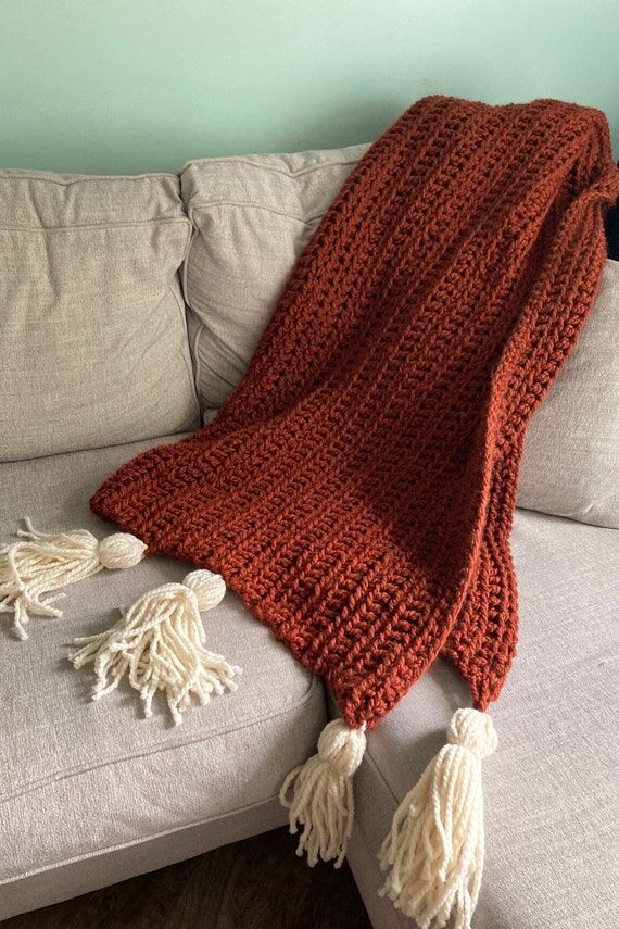 Hello Harvest Chunky Blanket, Crochet Blanket...