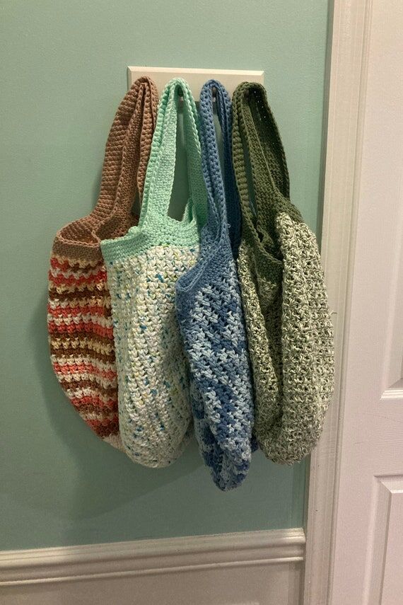 Crochet Tote Bag, Market Bag, Shoulder Bag, H...