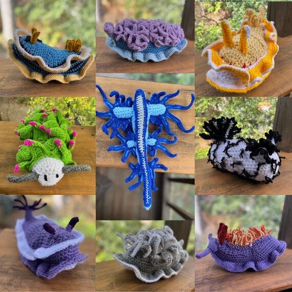 Handmade Nudibranchs Plush, Crocheted Sea Slu...