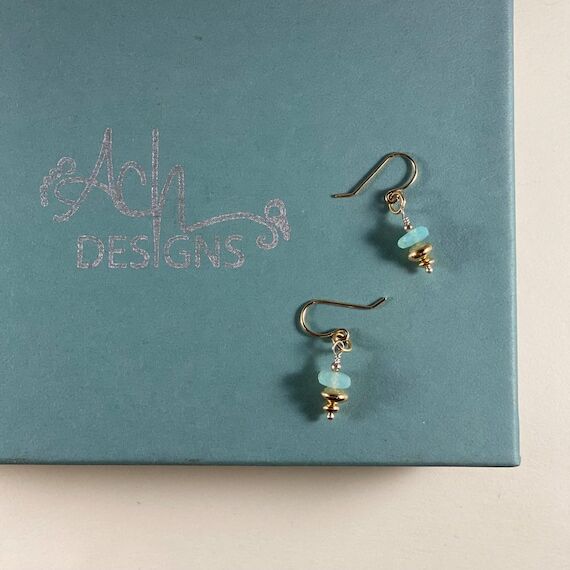 Fluorite Silver & Gold Handmade Earrings...