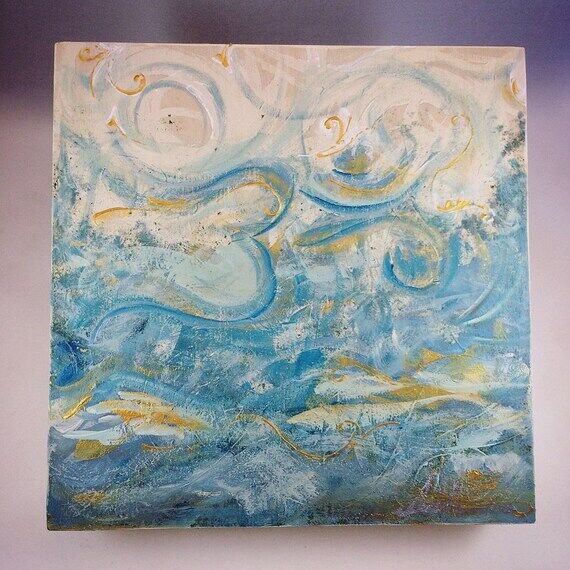 Om Tranquility Acrylic Painting on 8"x8&...