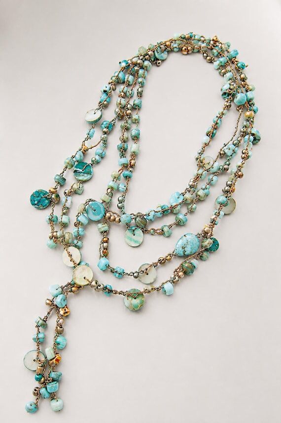 Handmade Multi-Wrap Necklace – Gold Thread,...