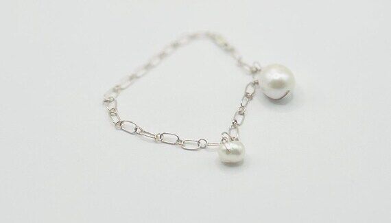Freshwater Pearl Silver Chain Bracelet – Mi...