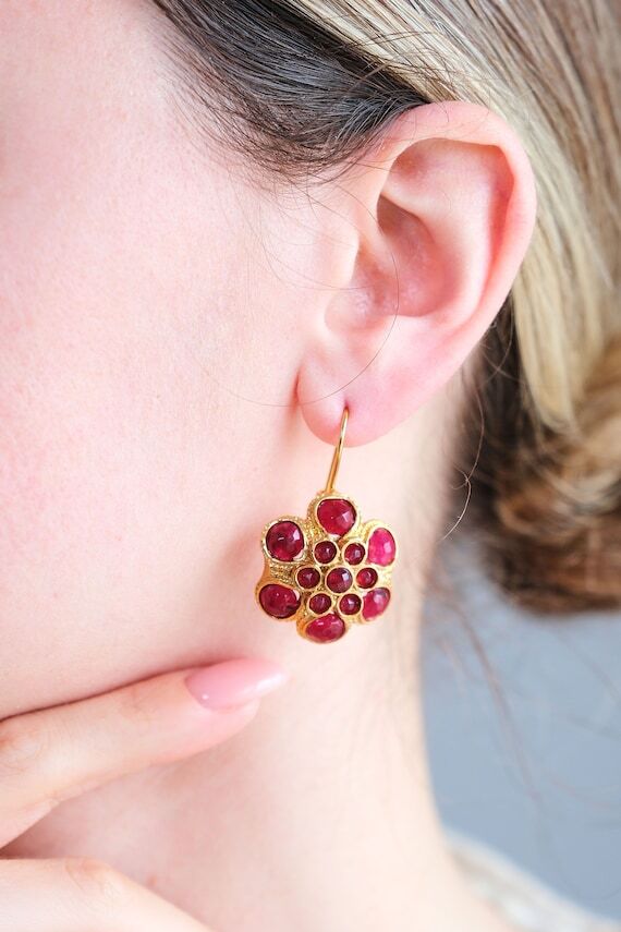 Maya Earrings,Ottoman Earrings, Brass Earring...