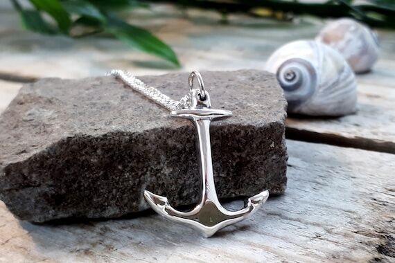 Silver Anchor Pendant, Large Sterling Silver ...
