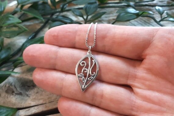 Silver Leaf Pendant, Sterling silver statemen...