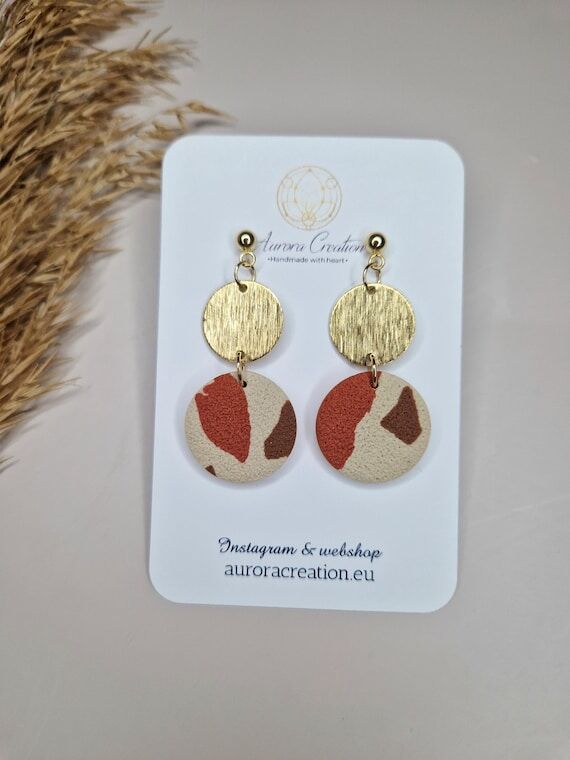 Handcrafted Boho Gold Disc Earrings Lightweig...