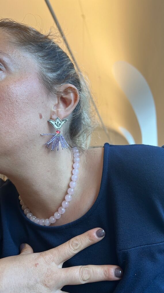 Handmade Sterling Silver Tulip Earrings: Amet...