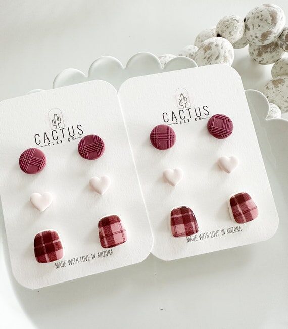 Valentine’s Studs + Clay earrings...
