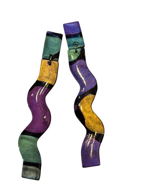 Bold Coloful Statement Earrings Maximalist P...