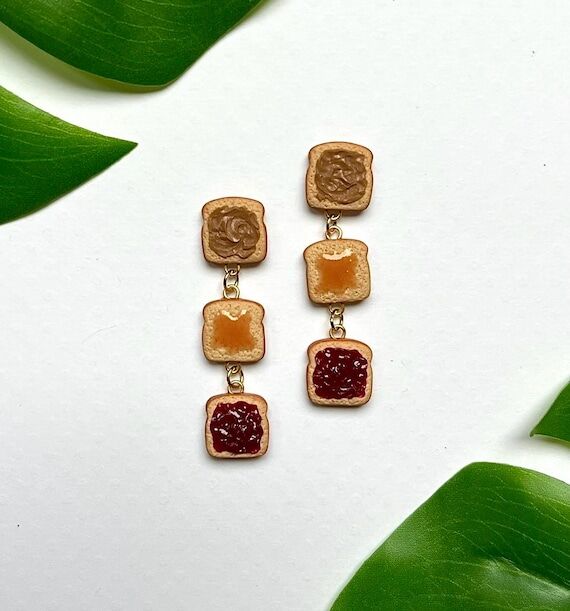 Mini Toast Stud Earrings | Handmade Polymer C...