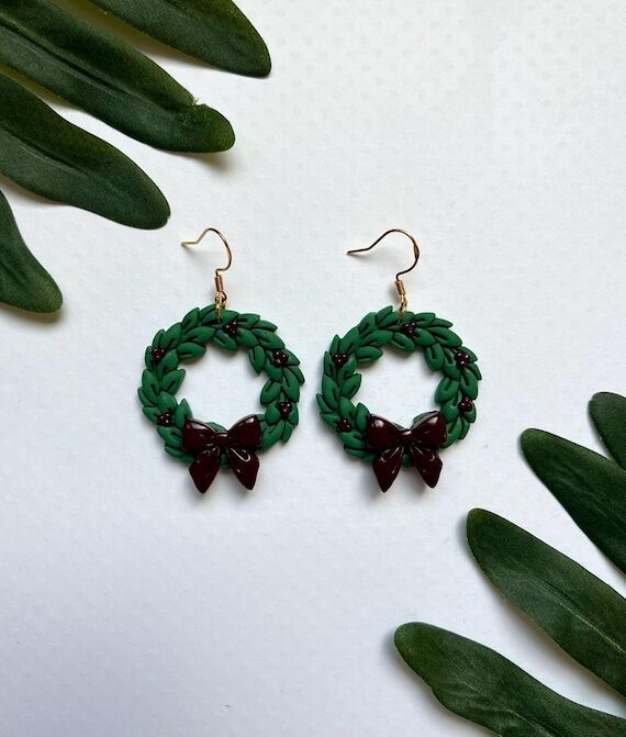 Holly Christmas Wreath Earrings | Gift Ideas ...