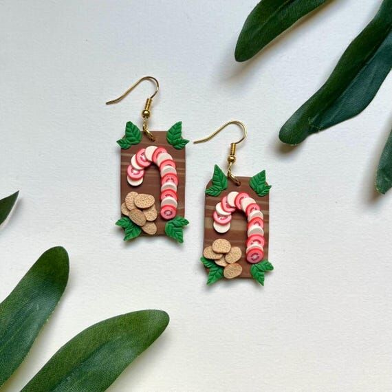 Candy Cane Charcuterie Board Earrings | Holid...