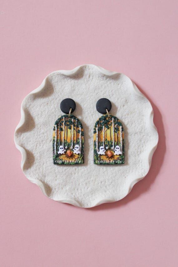 Halloween Campfire Polymer Clay Earrings...
