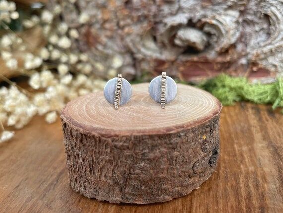 Gold & Silver Stud Earrings: Textured Fine Si...