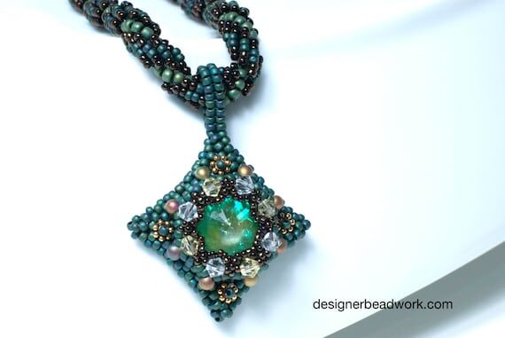 Green Necklace with a Pendant...