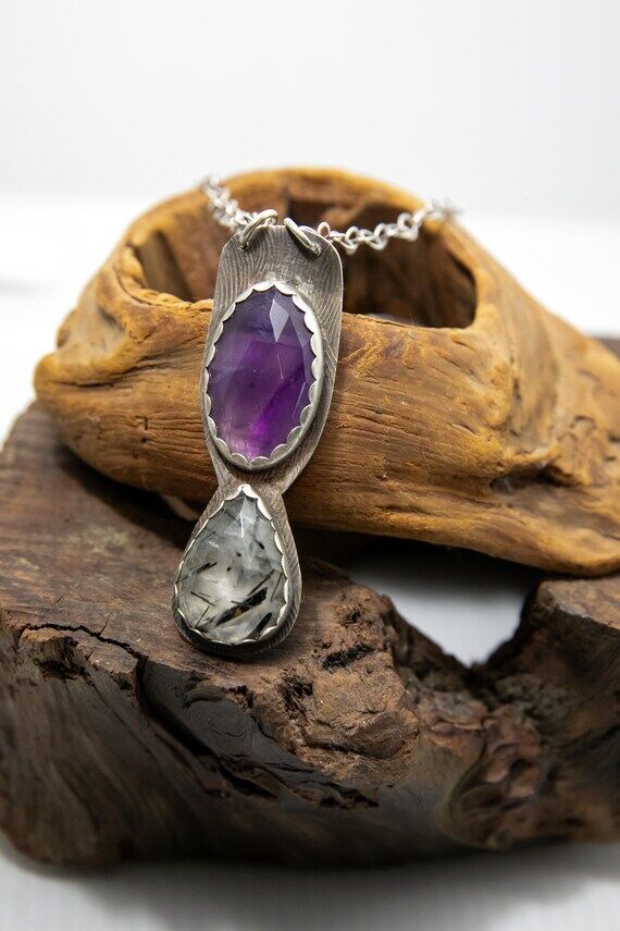 Faceted Amethyst, Faceted Dendritic Agate and...