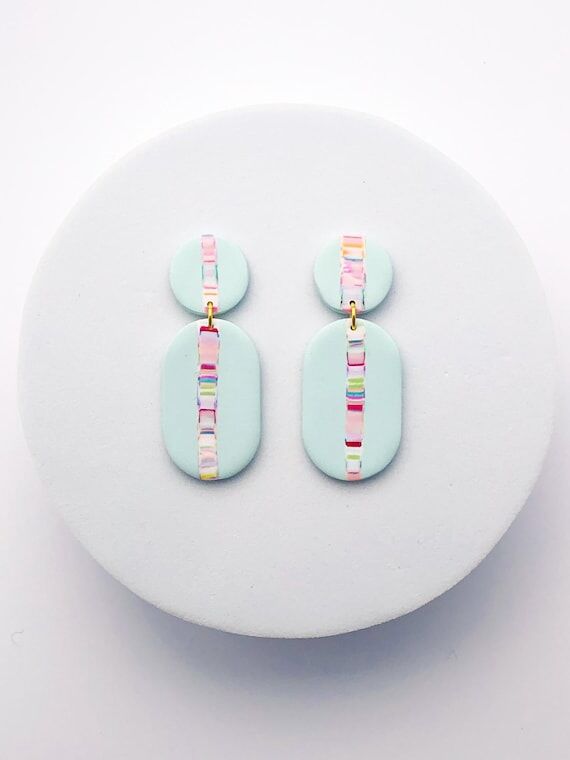 Pastel Stripe Earrings for Spring, Summer Jew...