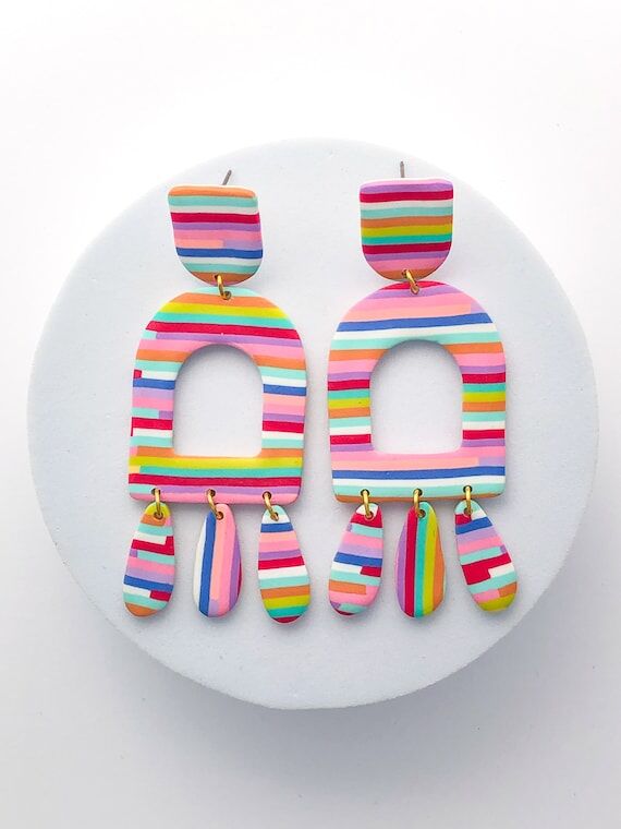 Colorful Striped Dangle for Spring and Summer...