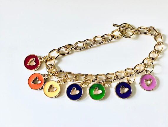 Rainbow Heart Bracelet...