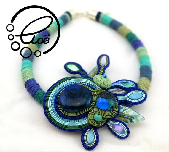 Peacock Soutache Hanmade Necklace...