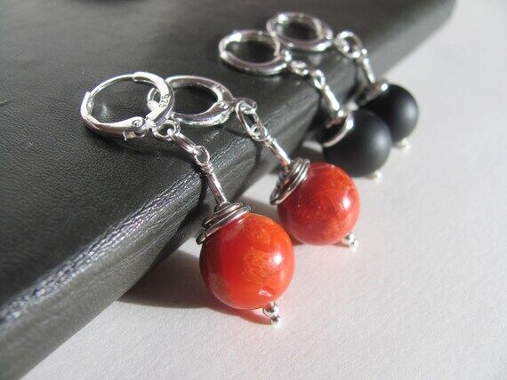 Semi precious stone earrings Silver earrings ...