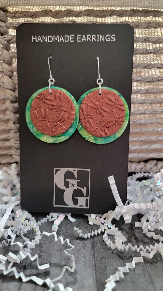 Handmade Dragonfly Polymer Clay Earrings – ...