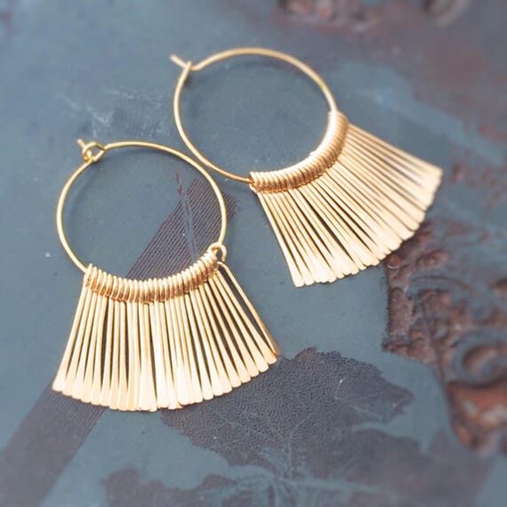 Egyptian Princess Earrings - Gold Fringe - In...