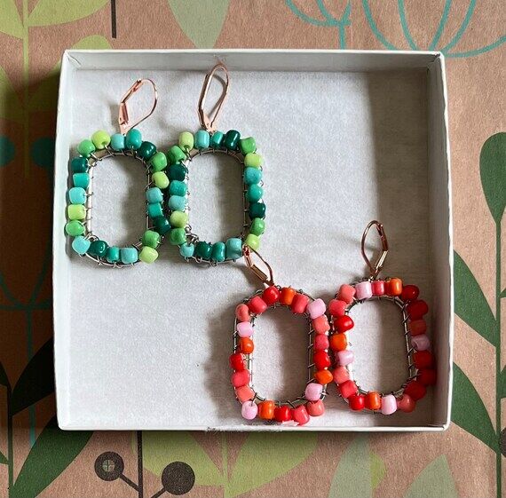 Colorful wrap around bead earrings...