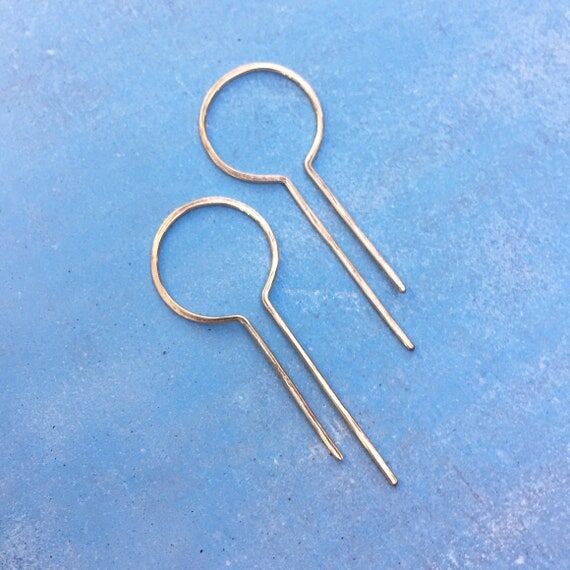 Gold art deco earrings, geometric earrings, g...